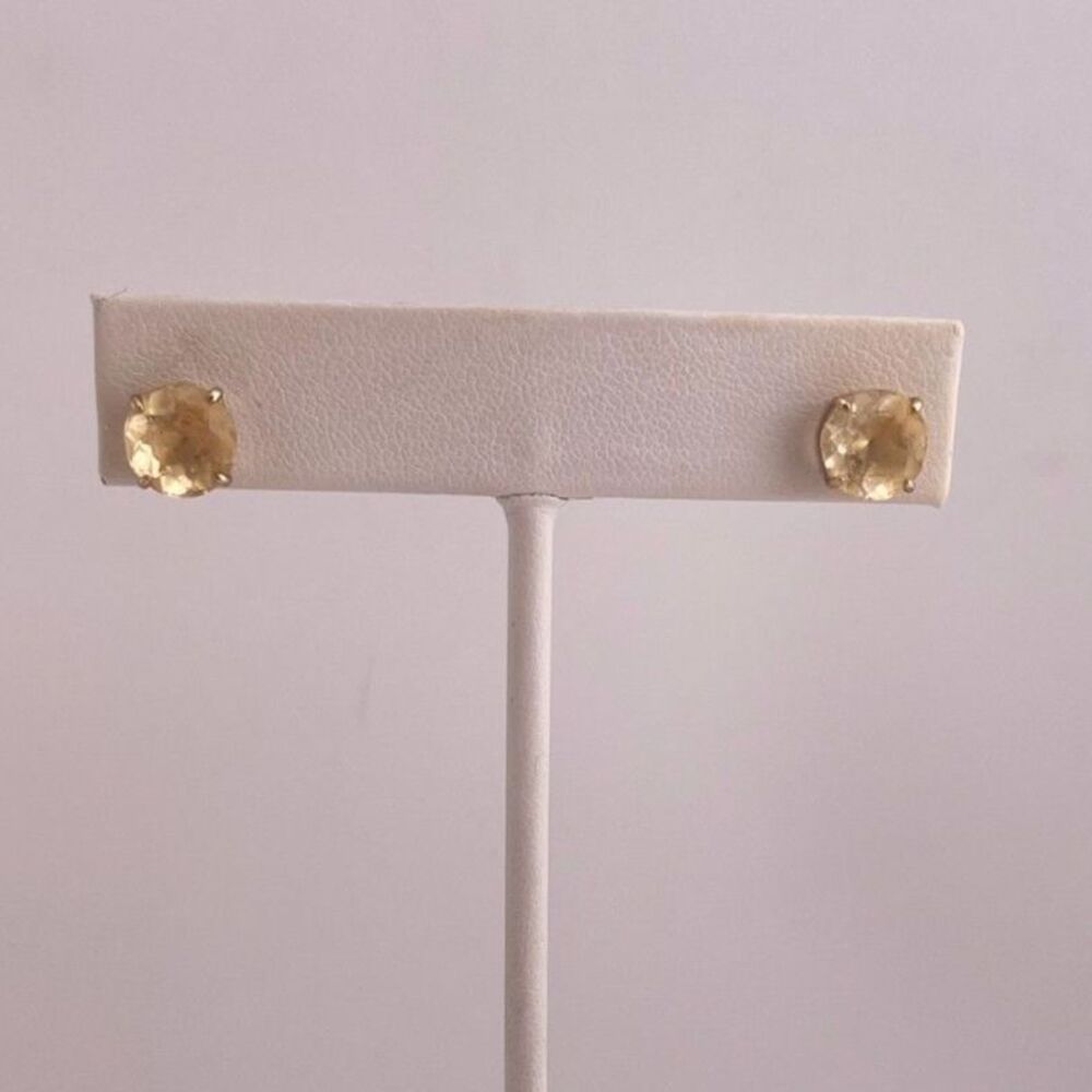 14K Yellow Gold and Citrine Stud Earrings.